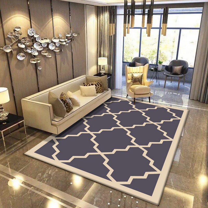 200x300cm Digital Printed Rectangular Room Rug-4604Geometric  Apricot   