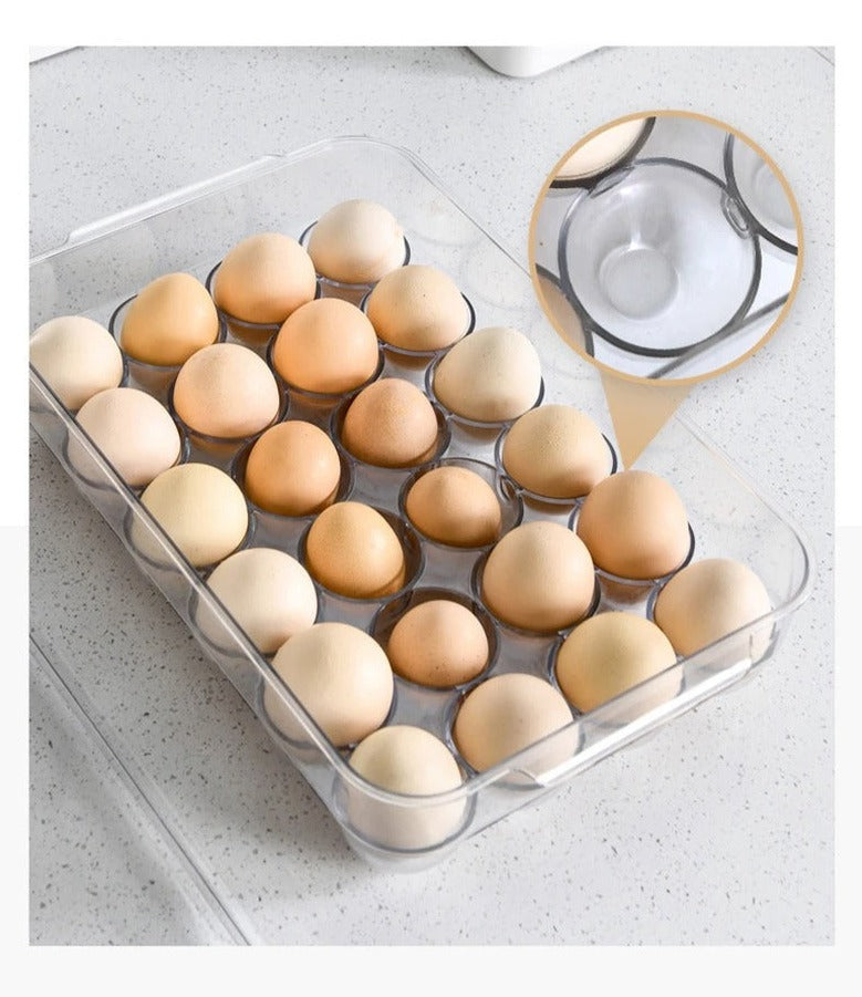 24 Compartments Egg Tray With Lid-(5333) Egg Tray Apricot   