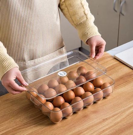 24 Compartments Egg Tray With Lid-(5333) Egg Tray Apricot   