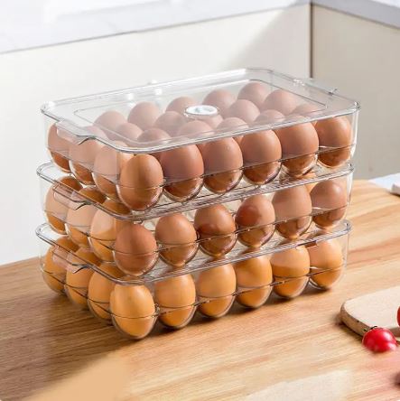 24 Compartments Egg Tray With Lid-(5333) Egg Tray Apricot   