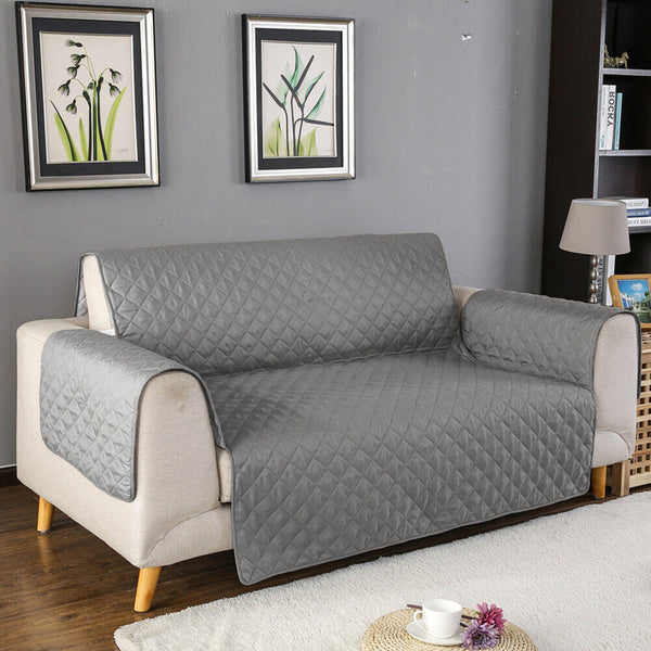 Sofa Cover-Light Grey with Pockets