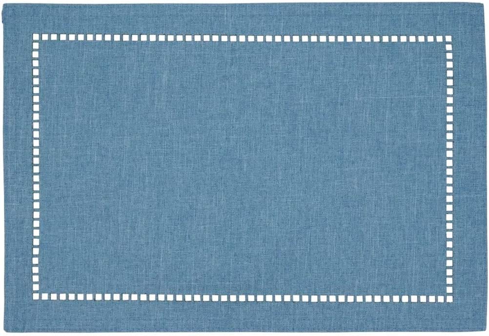 2PCs Rectangular Shape Placemats-(SA2405-252)-Blue Table Mats Apricot