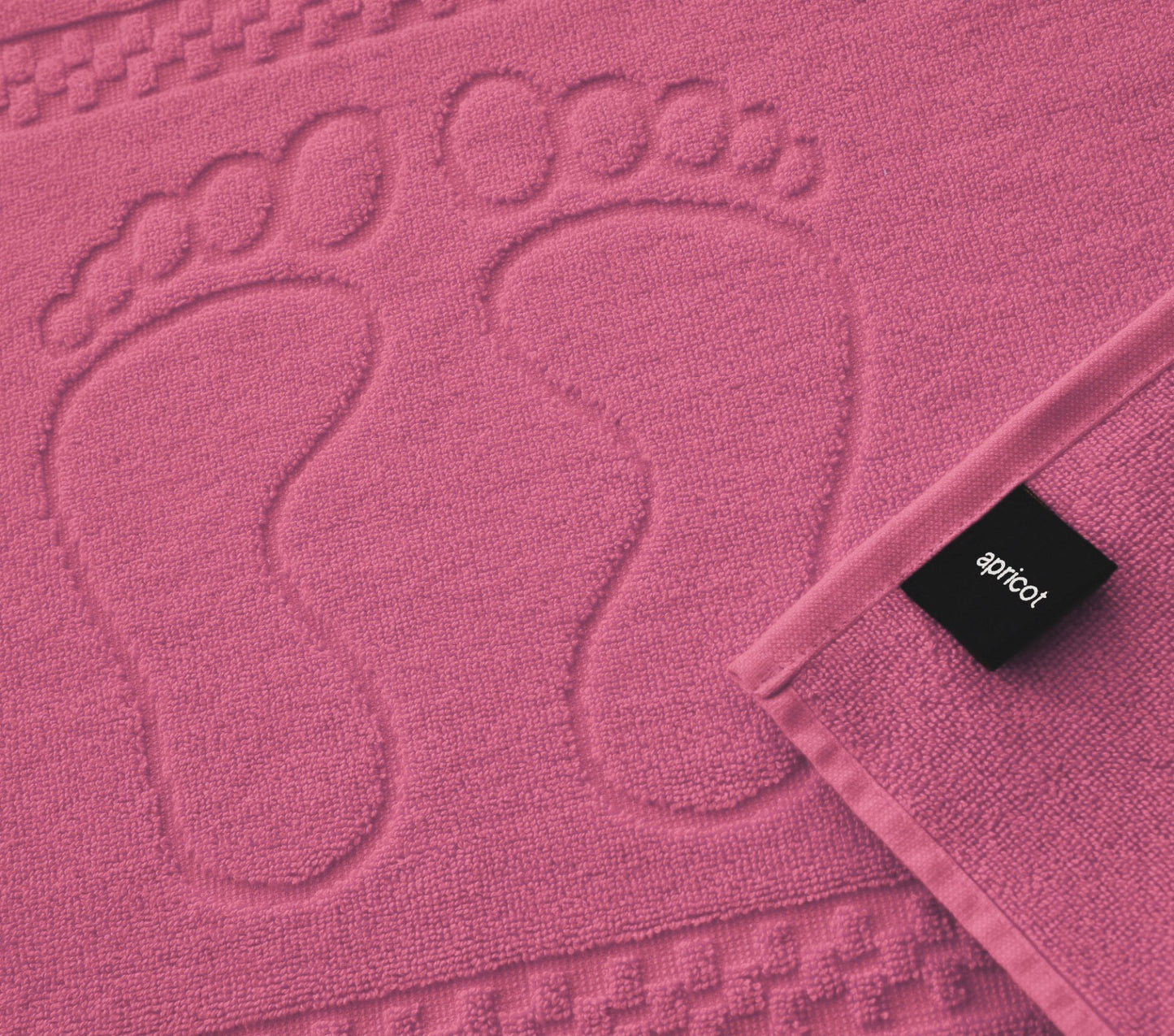 2Pcs 100% Cotton Bath Mat-Hot Pink(Foot Print) Bath Mats Apricot   