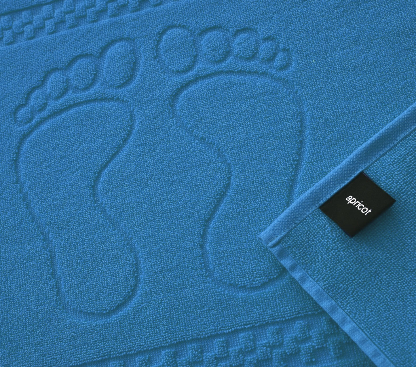 2Pcs 100% Cotton Bath Mat-Patrol Blue(Foot Print) Bath Mats Apricot   