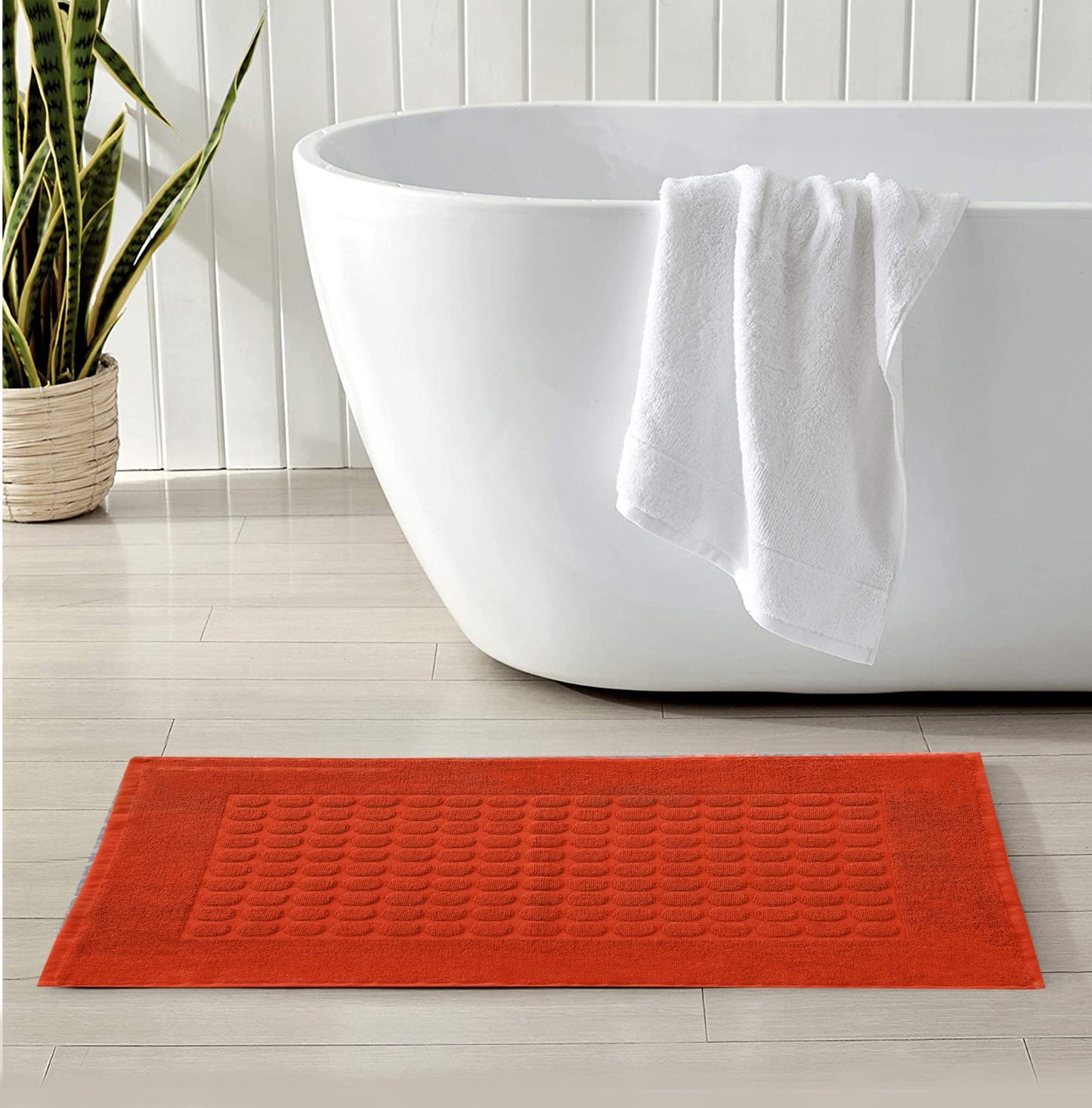 2Pcs 100% Cotton Bath Mat-Slush Bath Mats Apricot   