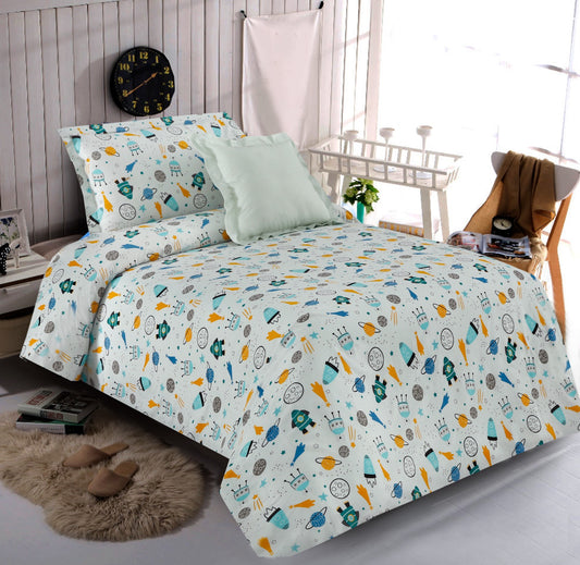 2Pcs Single Bed Sheet-SB295(5191) single bed sheet Apricot   