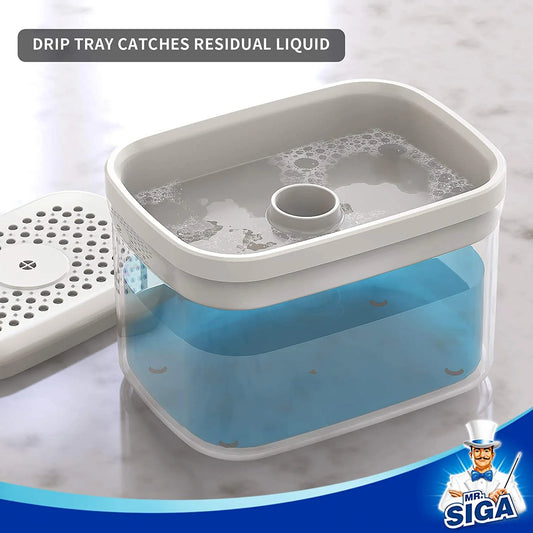 2 in 1 Premium Dishwashing Soap Pump Dispenser and Sponge Holder (SA2510-011) cutlery holder Apricot