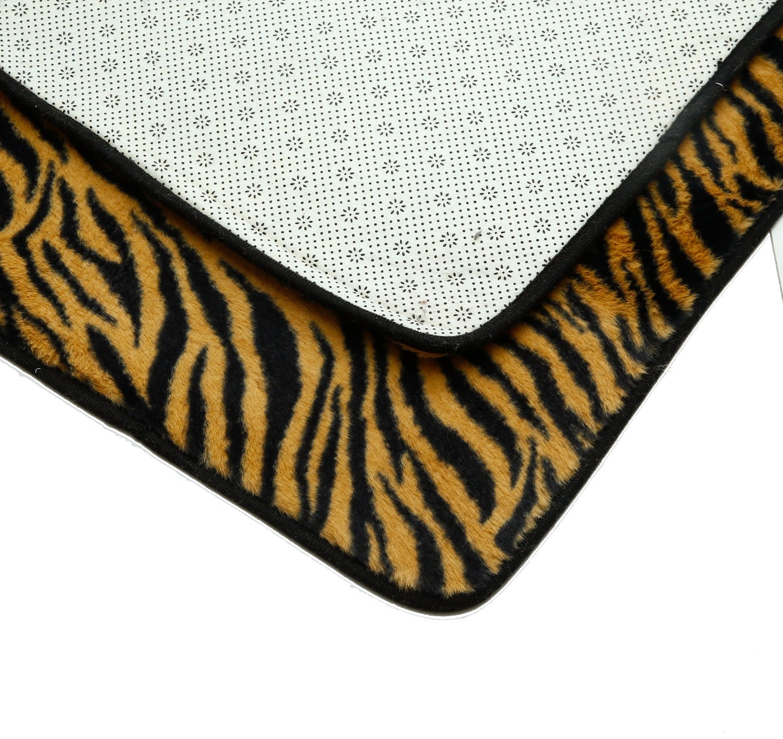 3 PCs Anti Skid Commode Mat Set-Brown Zebra Print Bath Mats Apricot   