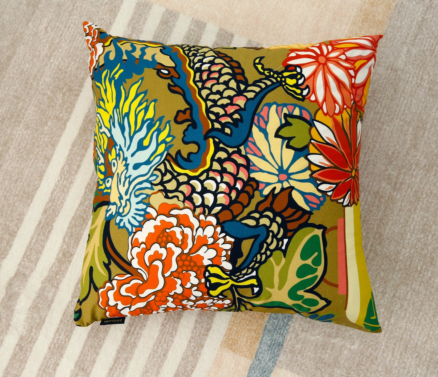 3 PCs Digital Printed Cotton Cushions-Multi Colors cushions Apricot   