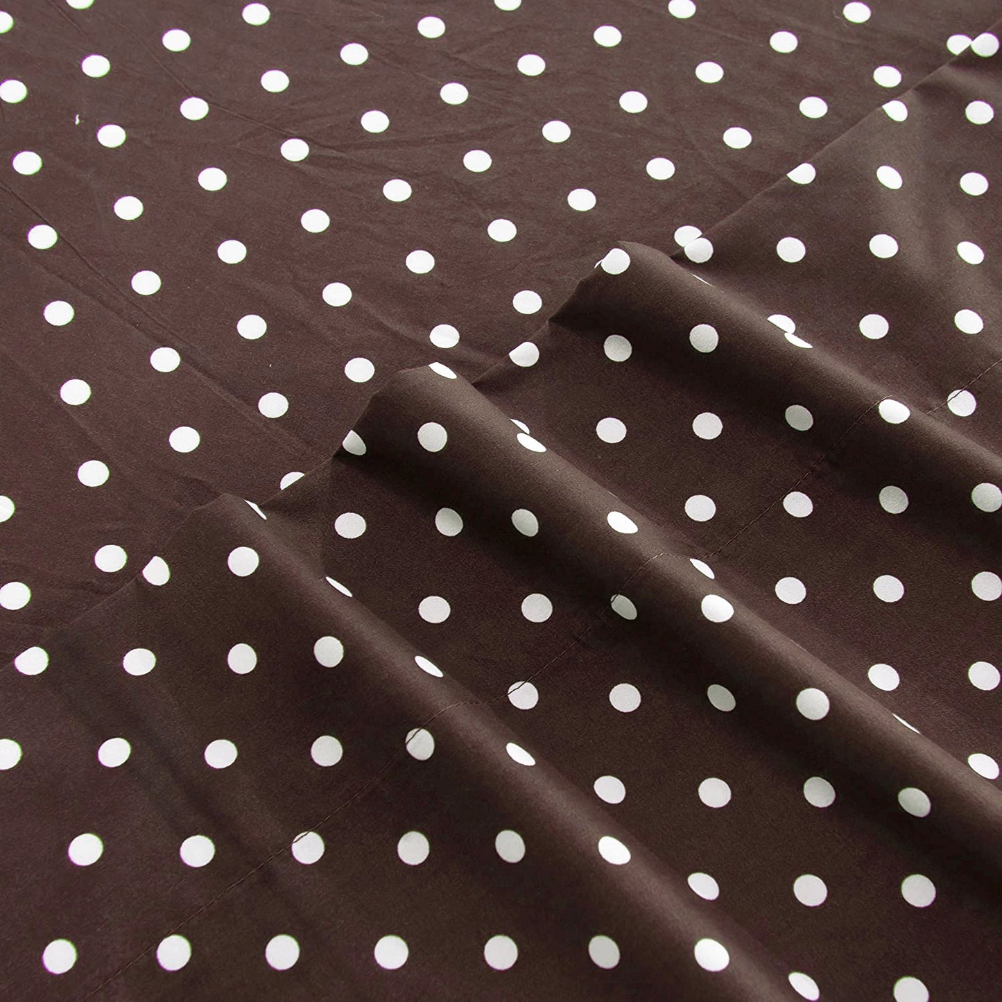 3 PCs Double Bed Sheet -Brown Polka Bed Sheets Apricot   