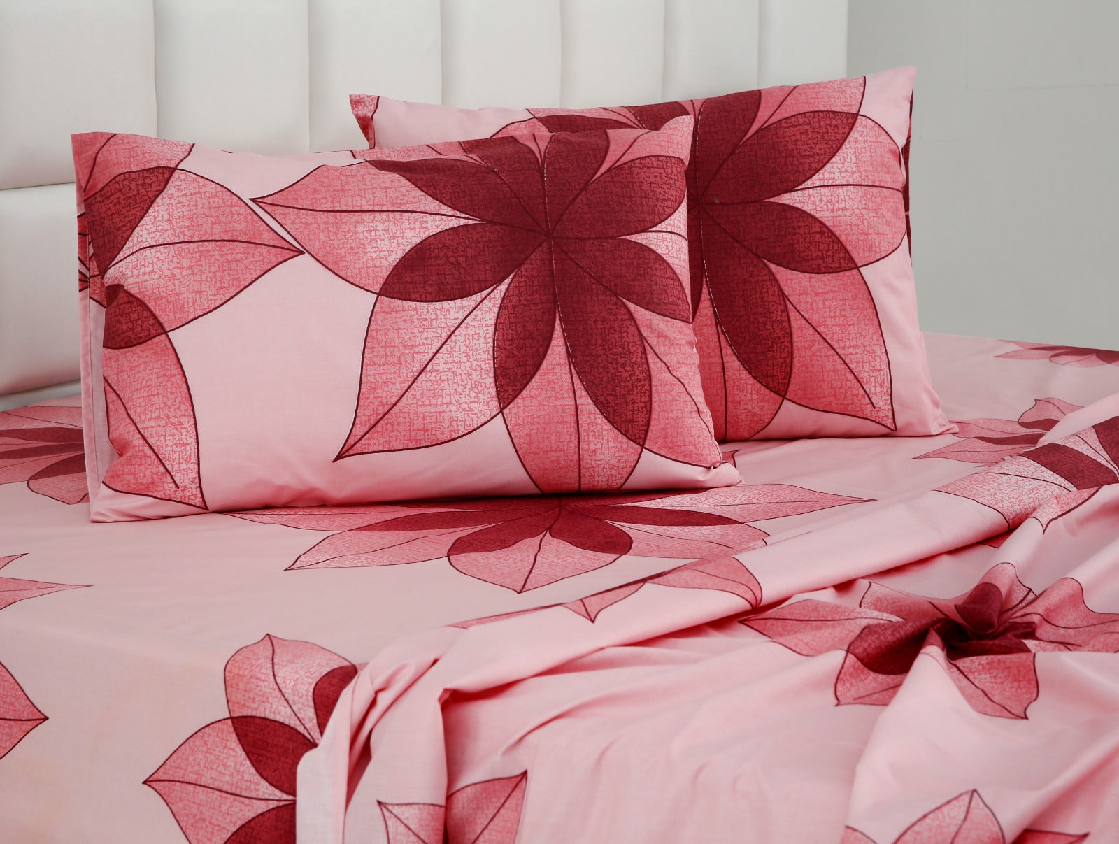 3 PCs Double Bed Sheet -DB205 Bed Sheets Apricot   