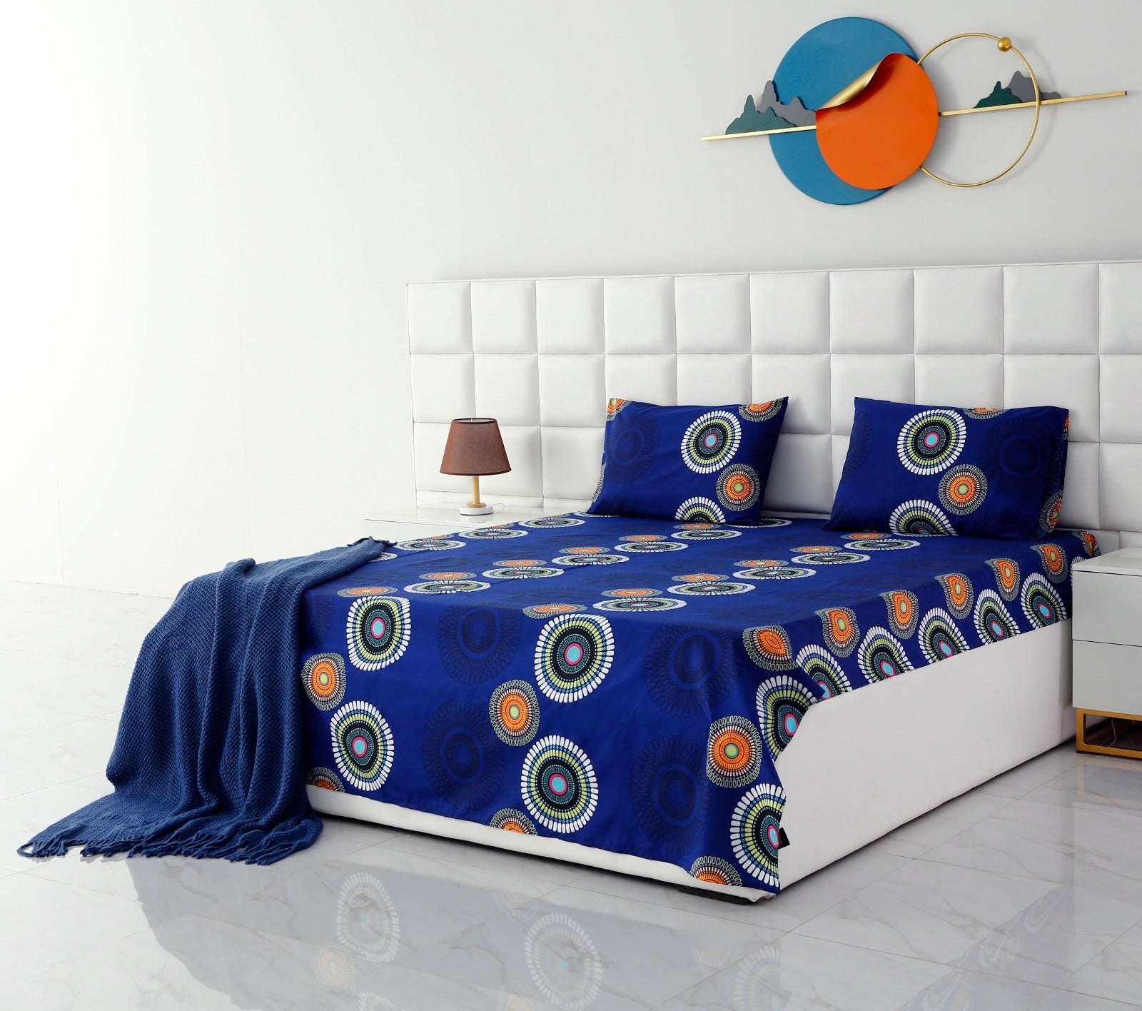 3 PCs Double Bed Sheet -DB208 Bed Sheets Apricot   