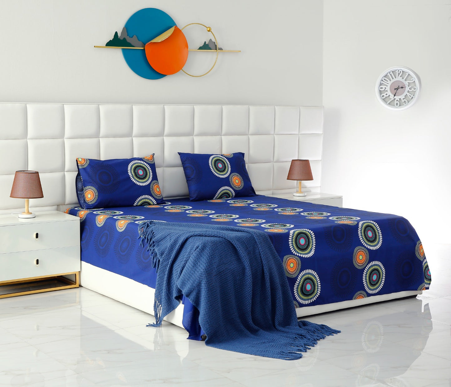 3 PCs Double Bed Sheet -DB208 Bed Sheets Apricot   