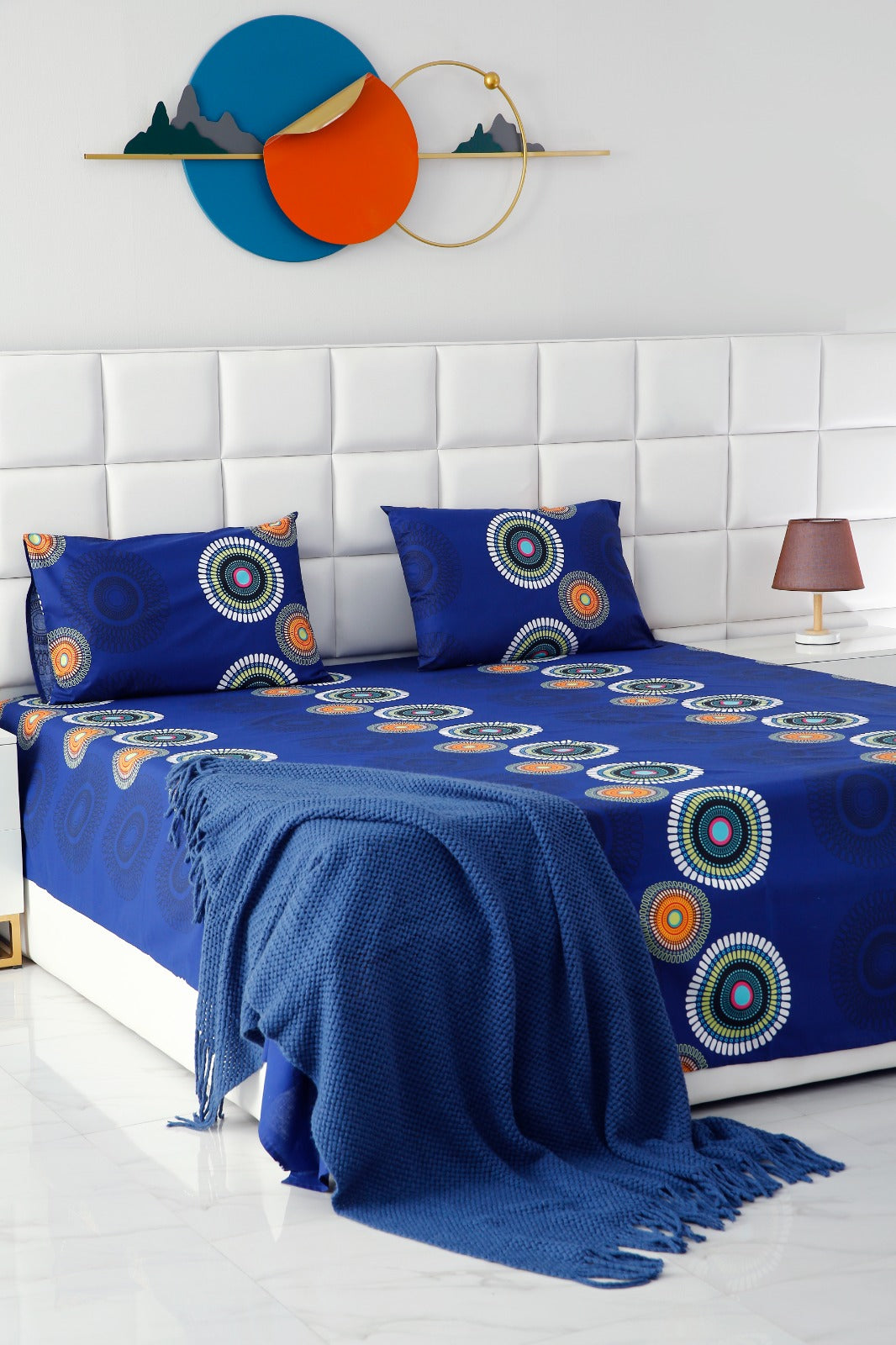 3 PCs Double Bed Sheet -DB208 Bed Sheets Apricot   