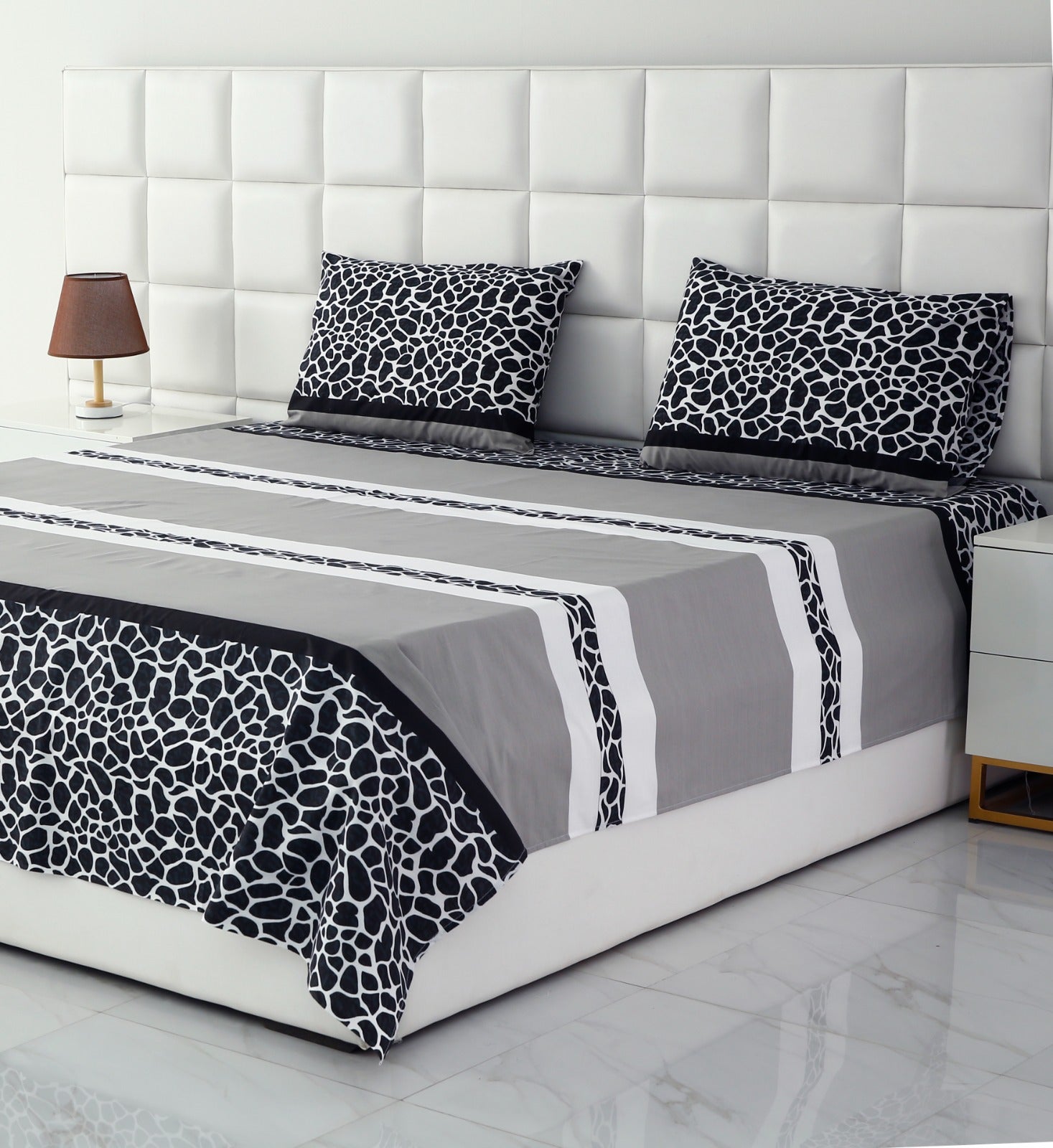 3 PCs Double Bed Sheet -DB209 Bed Sheets Apricot   