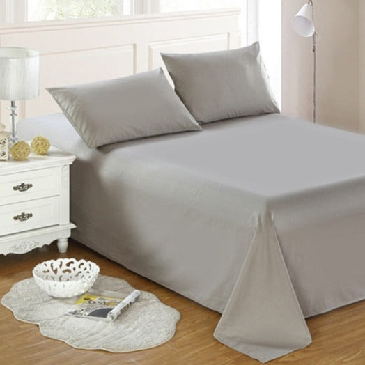 3 PCs Double Bed Sheet Dyed- Grey BED SHEET Apricot   