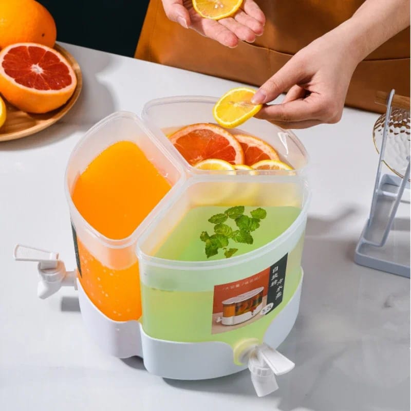 3 Portions 360° Rotatable Juice 5453 Dispenser Juice Jar Apricot   