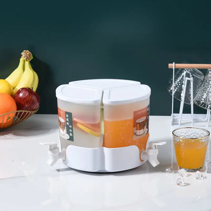 3 Portions 360° Rotatable Juice 5453 Dispenser Juice Jar Apricot   