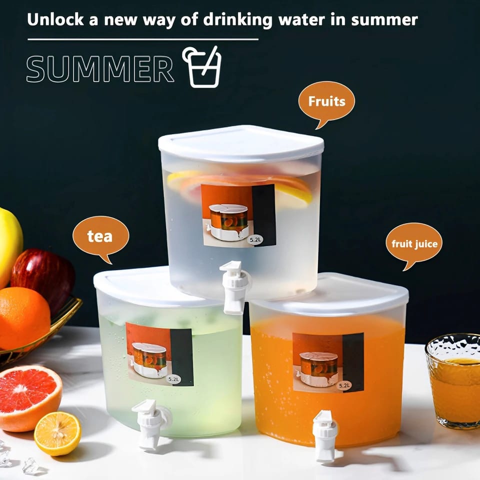 3 Portions 360° Rotatable Juice 5453 Dispenser Juice Jar Apricot   