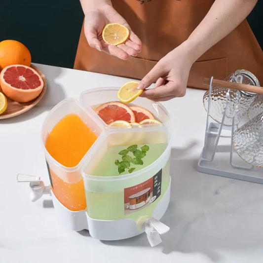 3 Portions 360° Rotatable Juice 5453 Dispenser Juice Jar Apricot   