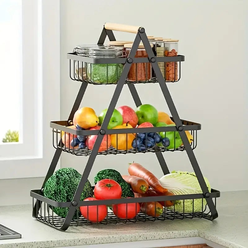 3 Tier Metalic Multi Purpose Storage Basket (5293)  Apricot Black  