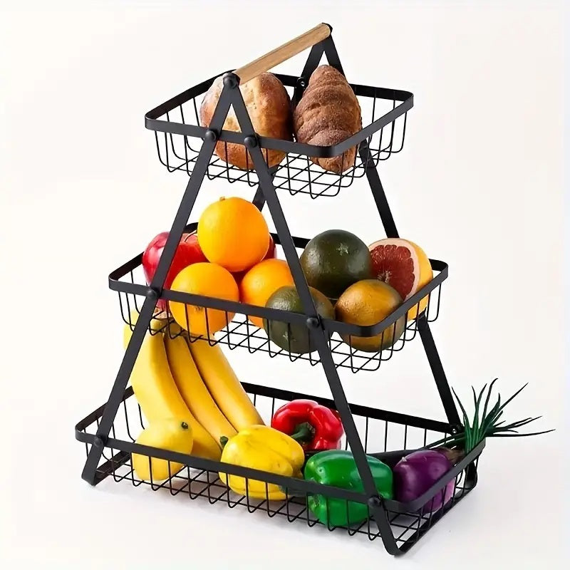 3 Tier Metalic Multi Purpose Storage Basket (5293)  Apricot   