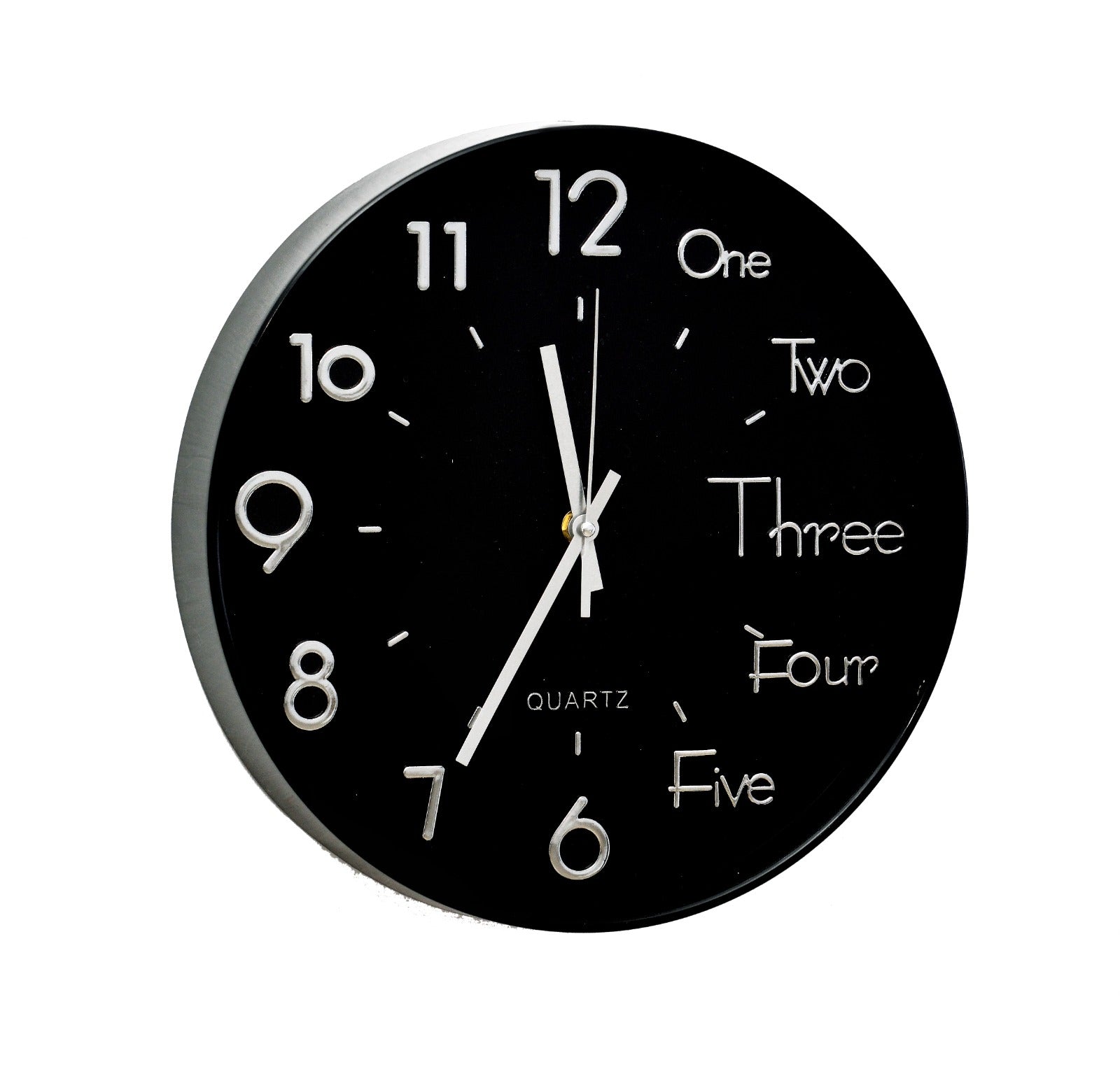 30 Cm Wall Clock-Alpha Digit Black Clock Apricot   