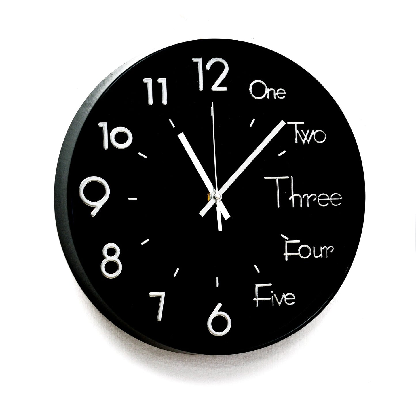 30 Cm Wall Clock-Alpha Digit Black Clock Apricot   