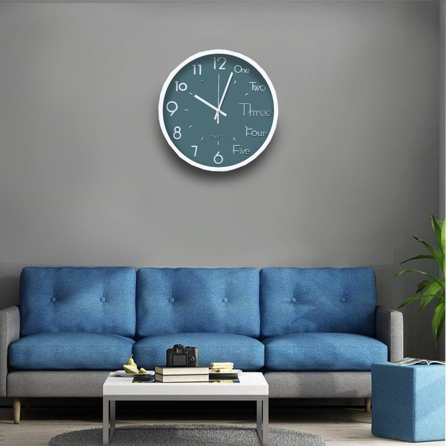 30 Cm Wall Clock-Alpha Digit White(5353) Clock Apricot   