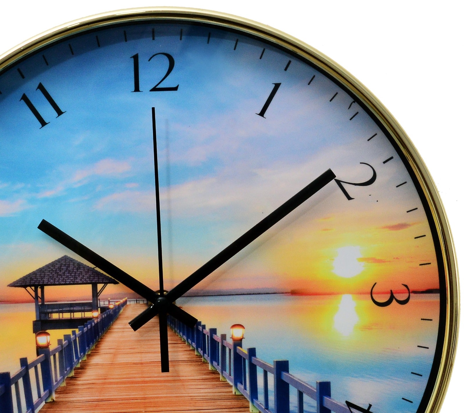 30 Cm Wall Clock-Beach Bridge Clock Apricot   