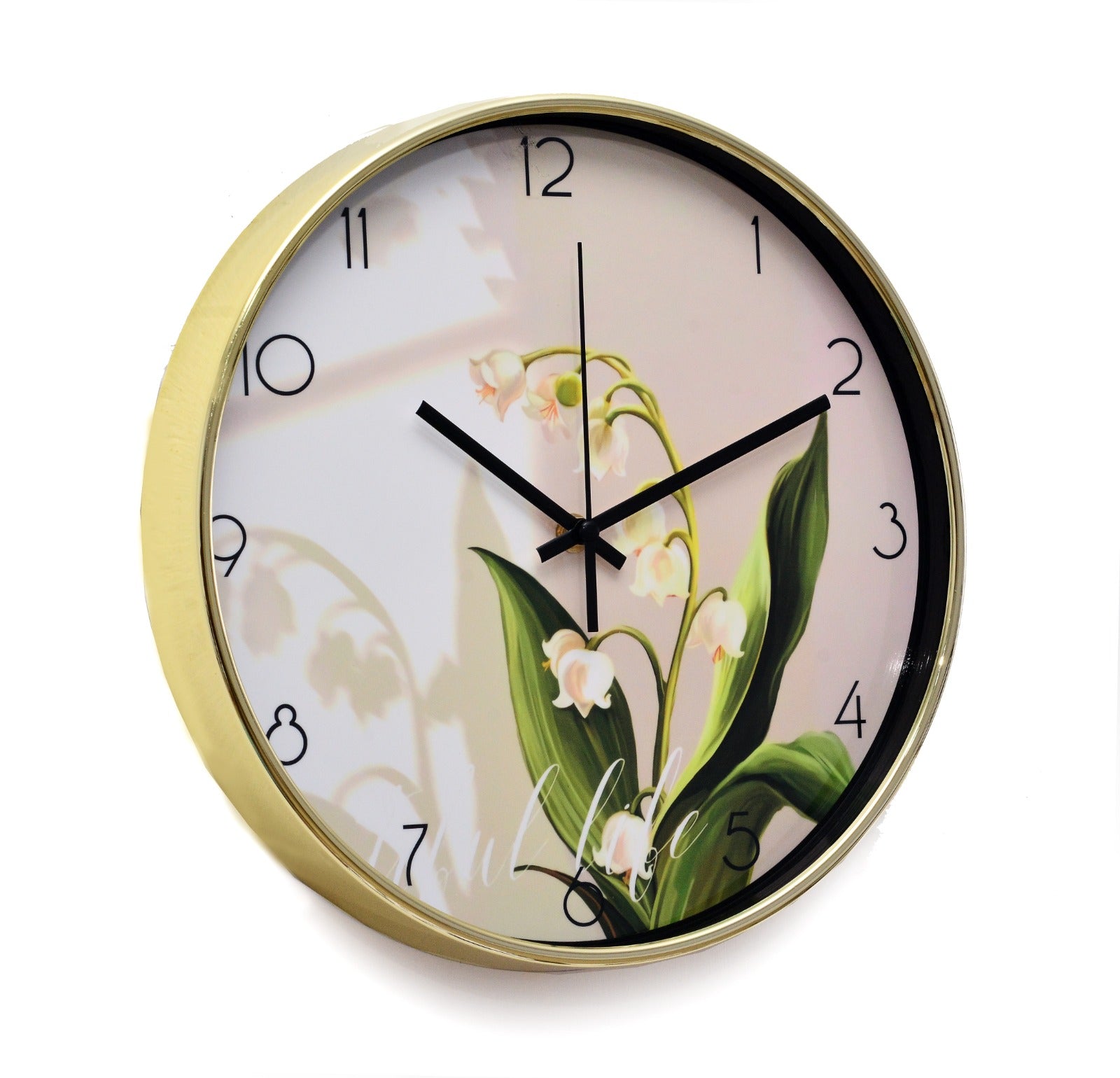 30 Cm Wall Clock SA23-19-Bell Flower Clock Apricot   