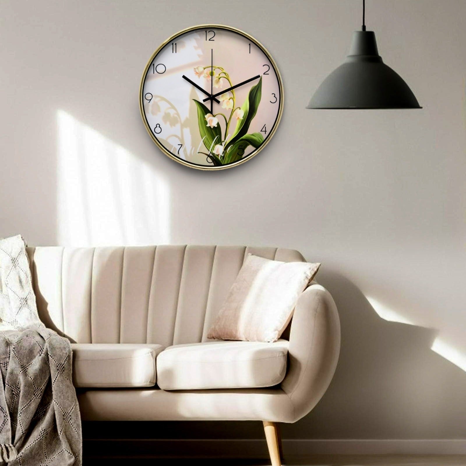 30 Cm Wall Clock SA23-19-Bell Flower Clock Apricot   