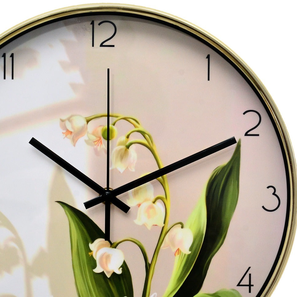 30 Cm Wall Clock SA23-19-Bell Flower Clock Apricot   