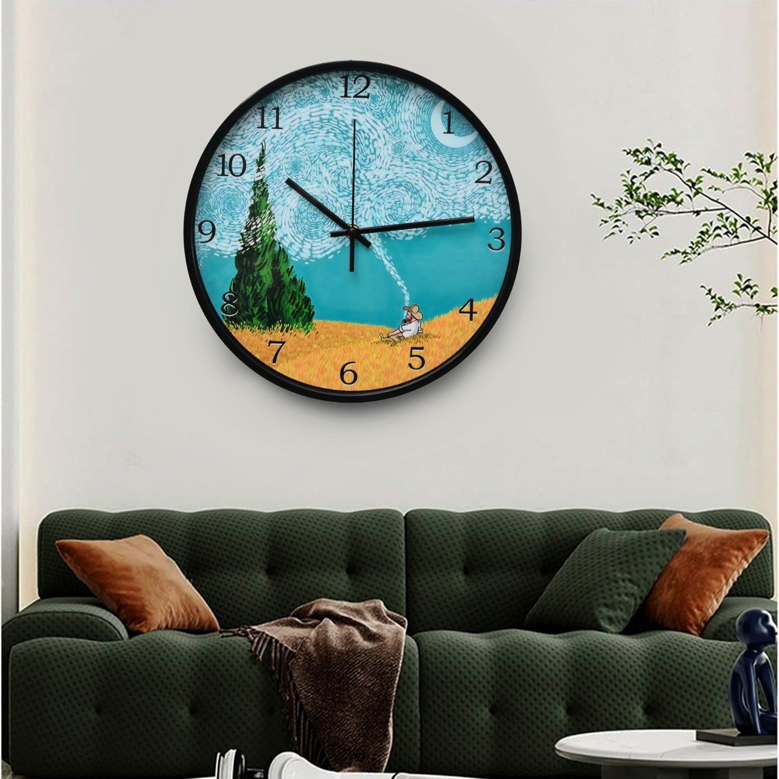 30 Cm Wall Clock Van Gogh-Dream On Clock Apricot   