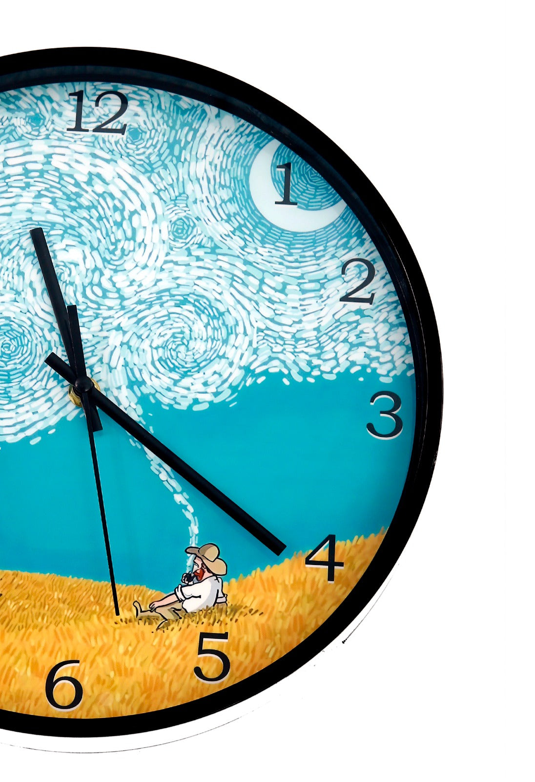 30 Cm Wall Clock Van Gogh-Field Clock Apricot   