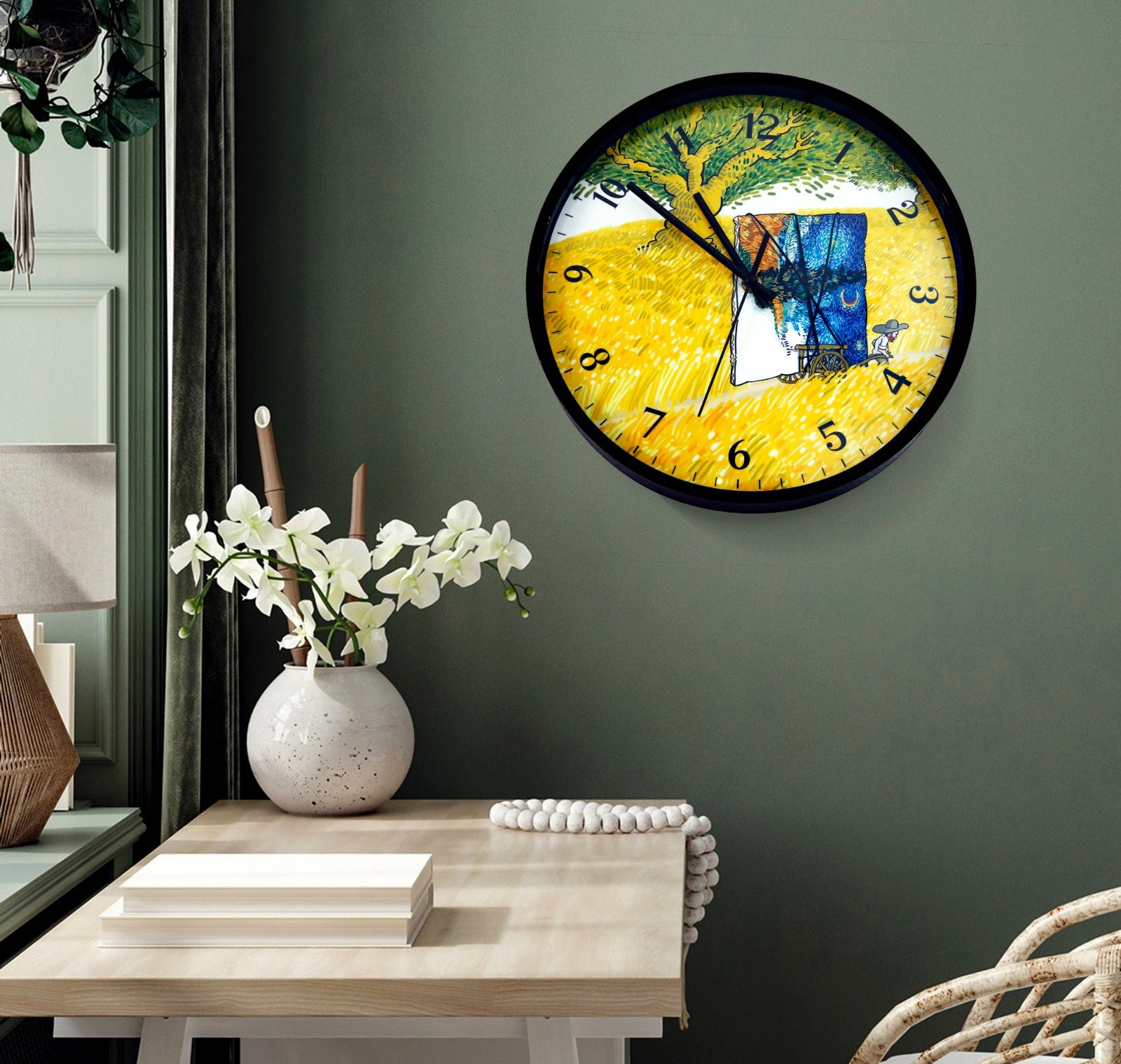 30 Cm Wall Clock Van Gogh-Former Clock Apricot   