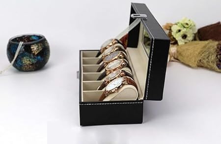 6 Slots Watch Organizer-SA2411-57(Black) Watch box Apricot