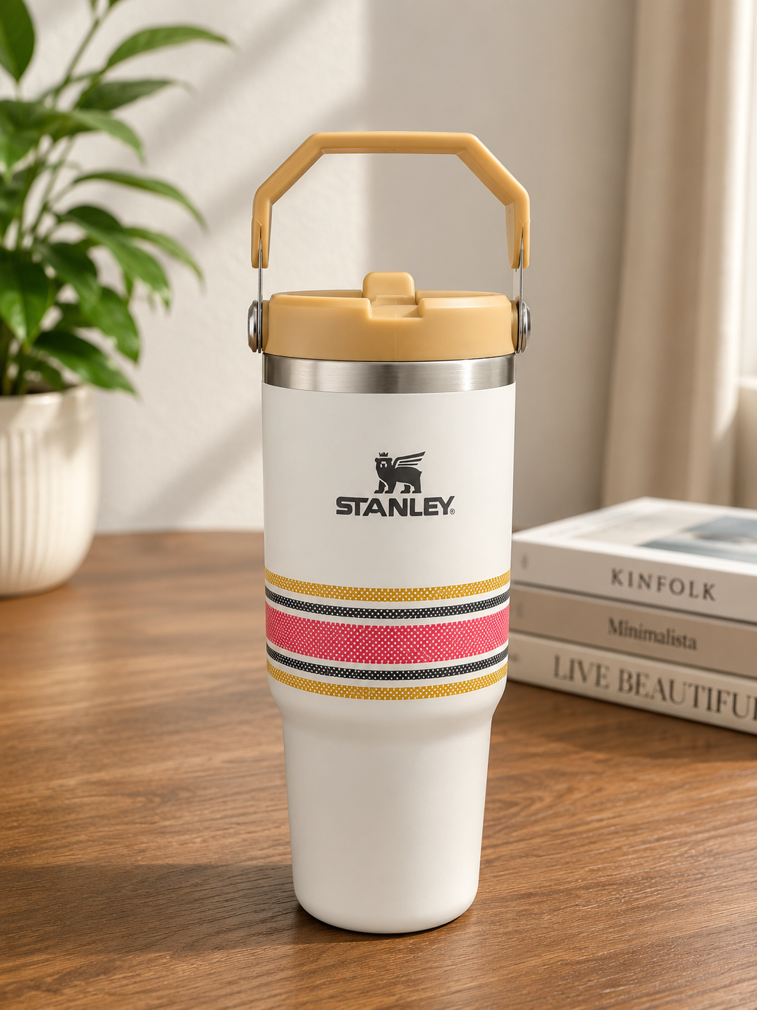 Stanley Quencher H2.0 FlowState™ Tumbler 40 OZ-1200ML- White(Stripes)