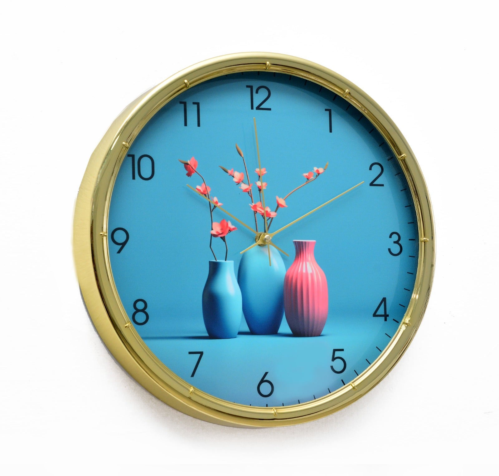 35 Cm Wall Clock SA-23-18-Triple Vase Clock Apricot   