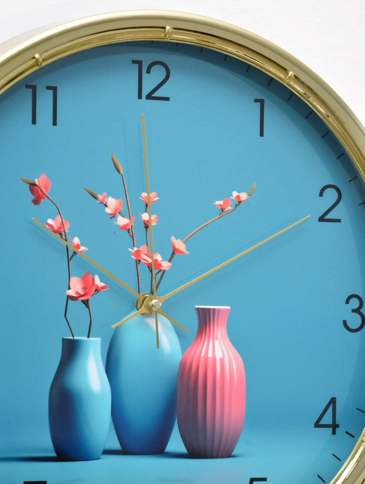 35 Cm Wall Clock SA-23-18-Triple Vase Clock Apricot   