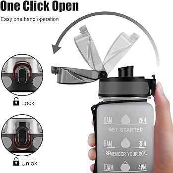 3PCS Water Bottle with Two Straws-5575Black Matte  Apricot   