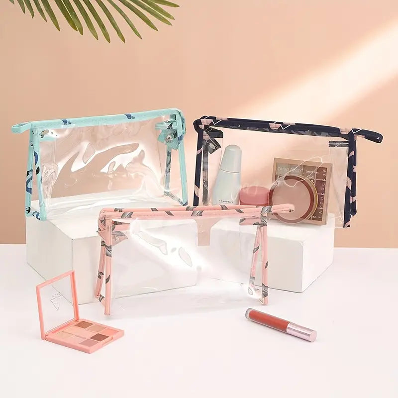 3Pcs Waterproof Portable Makeup Organizer Bag-Flamingo(SA2405-112) Cosmetic Organizer Apricot   