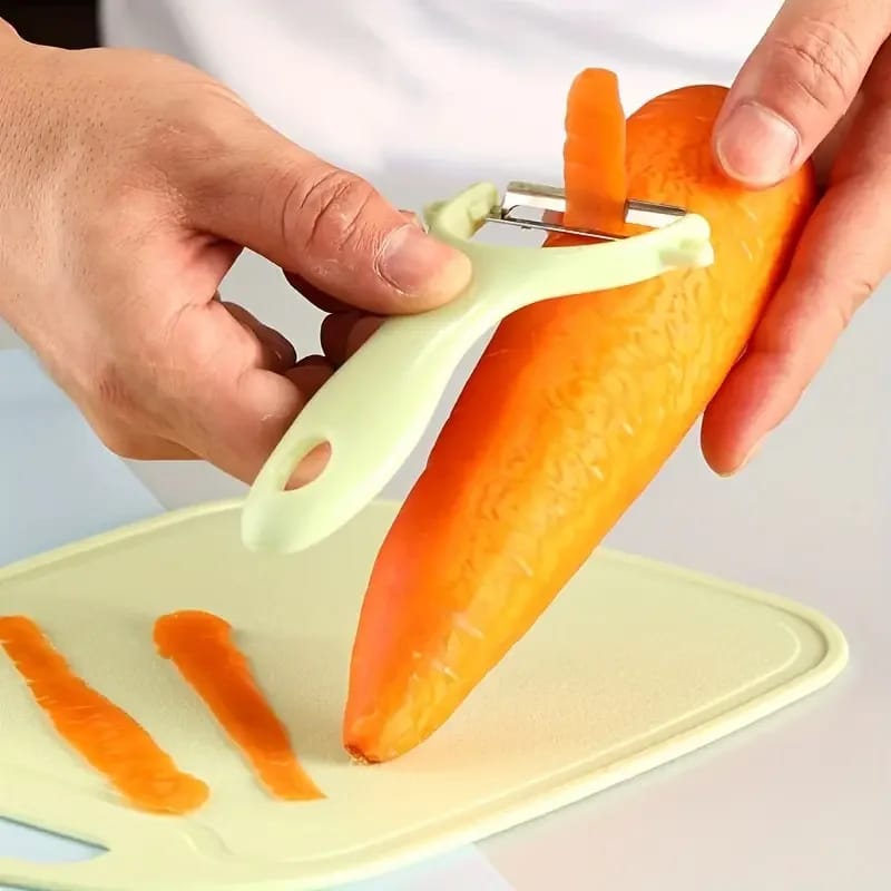 4 PCs Cutting Board With Knife Set(5717)-Green  Apricot   