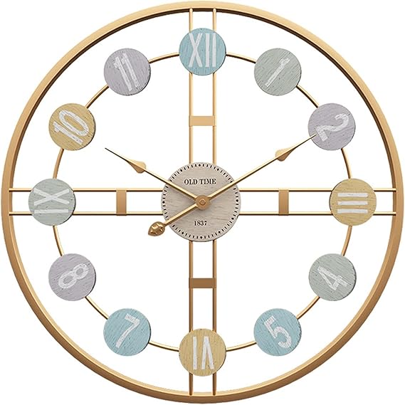 40CM Metal Wall Clock-SA2405-209 Clock Apricot   