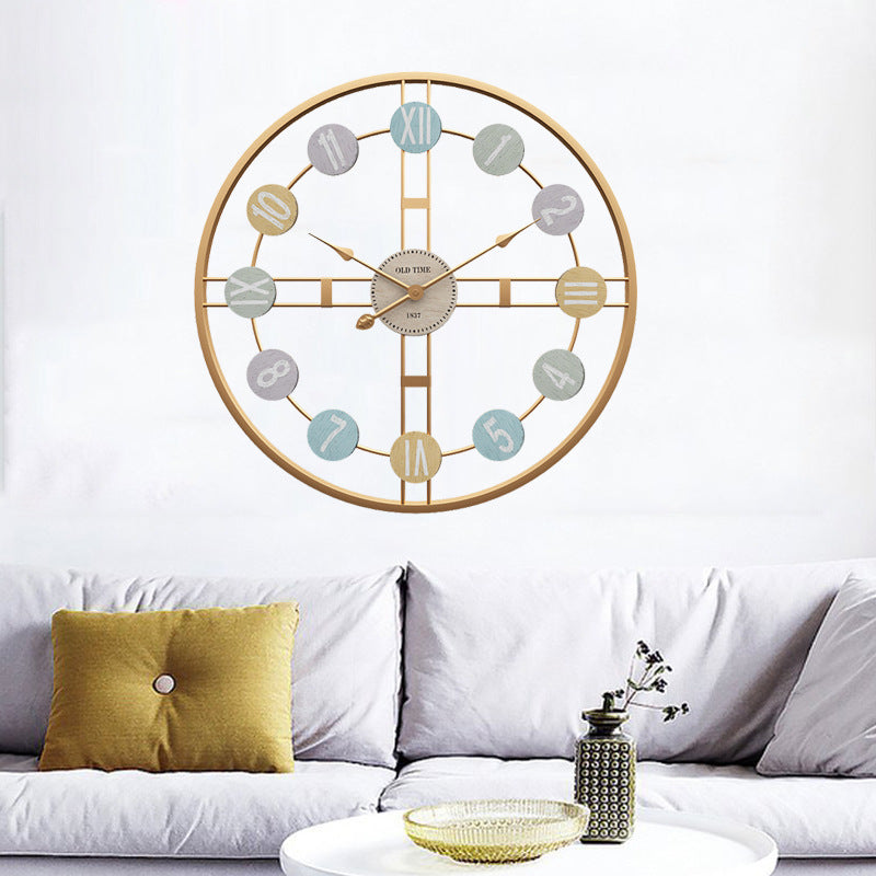 40CM Metal Wall Clock-SA2405-209 Clock Apricot   