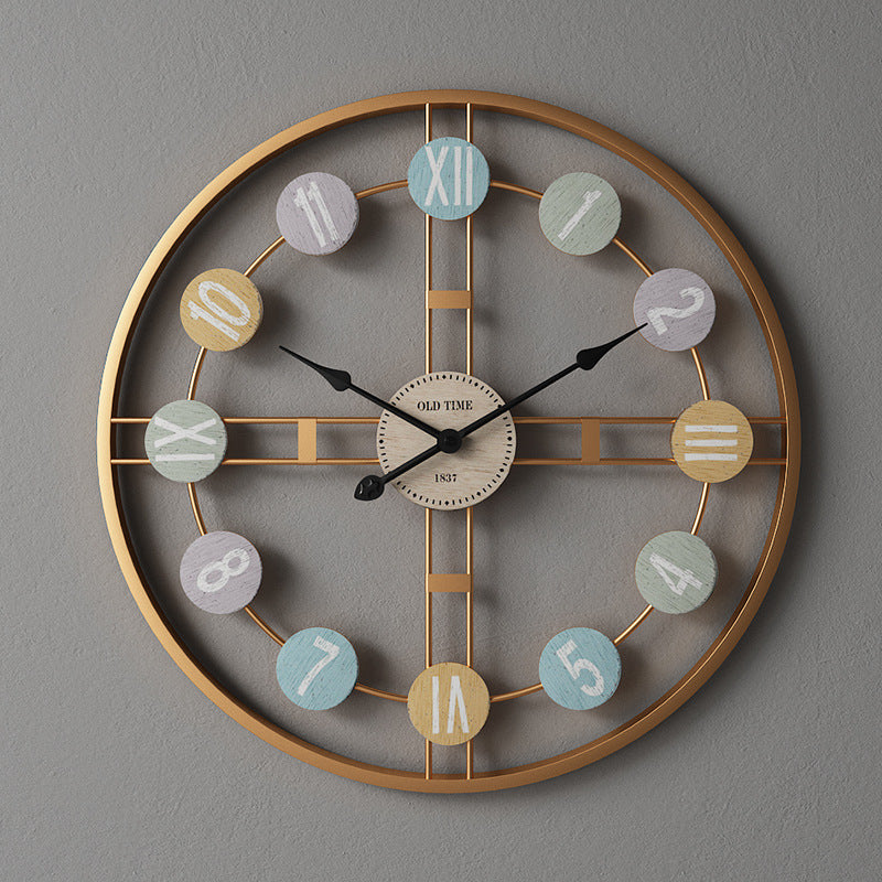 40CM Metal Wall Clock-SA2405-209 Clock Apricot   