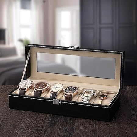 6 Slots Watch Organizer-SA2411-57(Black) Watch box Apricot