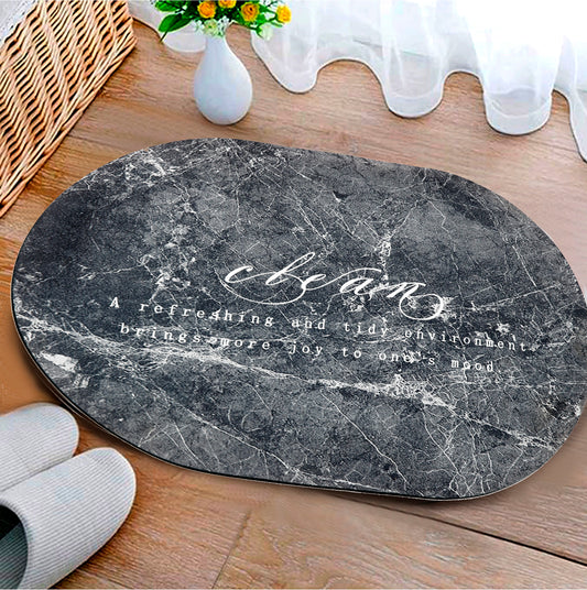 Water Absorbent Anti slip Bath mat-Bean(L/Grey) Bath Mats Apricot