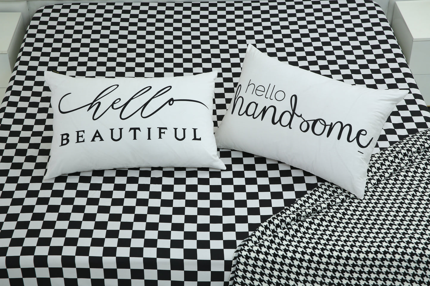 2 PCs Digital Printed Couple Pillow-Beautiful/Handsome cushions Apricot
