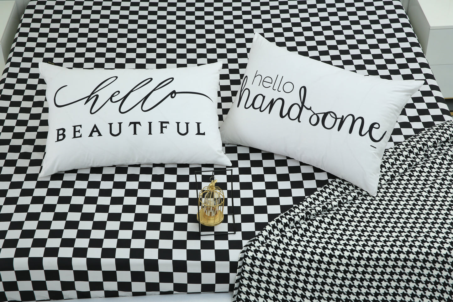 2 PCs Digital Printed Couple Pillow-Beautiful/Handsome cushions Apricot